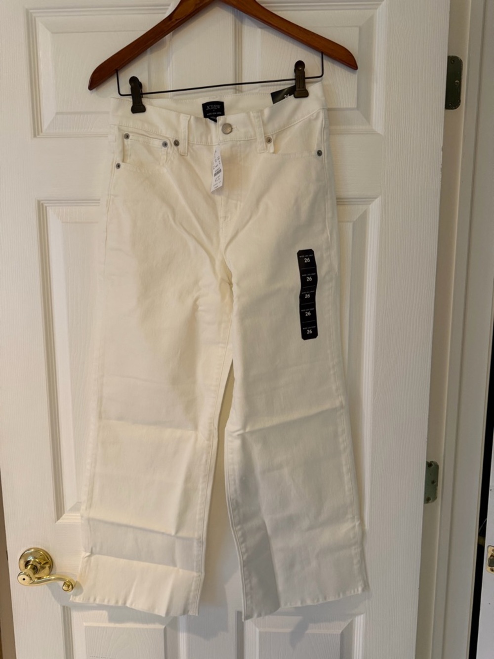 NWT J. Crew White Wide-Leg Crop Jeans